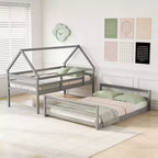Lit superposé Luxystar avec échelle, lit supérieur double et lit inférieur double, séparable en 2 lits