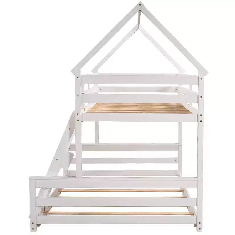 Lit superposé Luxystar avec échelle, lit supérieur double et lit inférieur double, séparable en 2 lits