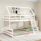 Lit superposé Luxystar avec échelle, lit supérieur double et lit inférieur double, séparable en 2 lits