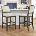 GDFStudio Franklin Counter Stools with Rubber Wood Frame, Ergonomic Backrest (Set of 2)