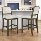 GDFStudio Franklin Counter Stools with Rubber Wood Frame, Ergonomic Backrest (Set of 2)