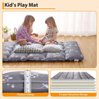 COZONY Twin/Full Japanese Futon Mattress, Floral Printed Floor Sleeping Pad & Roll-Up Camping Mattress