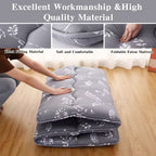 COZONY Twin/Full Japanese Futon Mattress, Floral Printed Floor Sleeping Pad & Roll-Up Camping Mattress