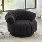 Fauteuil Club Rond Pivotant GDFStudio Fanny à 360° avec Accoudoirs Courbés
