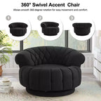 Fauteuil Club Rond Pivotant GDFStudio Fanny à 360° avec Accoudoirs Courbés