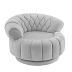 Fauteuil Club Rond Pivotant GDFStudio Fanny à 360° avec Accoudoirs Courbés