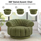 Fauteuil Club Rond Pivotant GDFStudio Fanny à 360° avec Accoudoirs Courbés