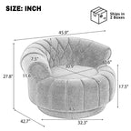 Fauteuil Club Rond Pivotant GDFStudio Fanny à 360° avec Accoudoirs Courbés