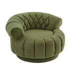Fauteuil Club Rond Pivotant GDFStudio Fanny à 360° avec Accoudoirs Courbés