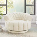 GDFStudio Fanny 360 Swivel Round Barrel Club Chair with Curved Armrests