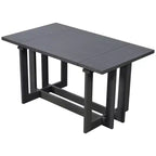Whisen Rustic 82 Extendable Dining Table, Trestle Kitchen Table with Rubber Wood Legs, 2 Removable Leaves