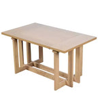 Whisen Rustic 82 Extendable Dining Table, Trestle Kitchen Table with Rubber Wood Legs, 2 Removable Leaves