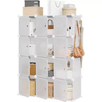 9-Cube PVC Storage Organizer, Modular Shelf Unit with Easy Assembly for Bedroom & Living Room, White