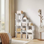 9-Cube PVC Storage Organizer, Modular Shelf Unit with Easy Assembly for Bedroom & Living Room, White