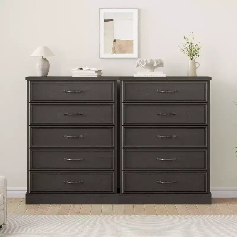 COZONY 5-Drawer Dresser, 43 Tall Wooden Chest w/ Large Drawers, Modern Storage Organizer