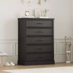 COZONY 5-Drawer Dresser, 43 Tall Wooden Chest w/ Large Drawers, Modern Storage Organizer