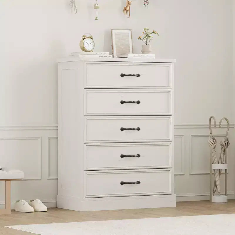 COZONY 5-Drawer Dresser, 43 Tall Wooden Chest w/ Large Drawers, Modern Storage Organizer