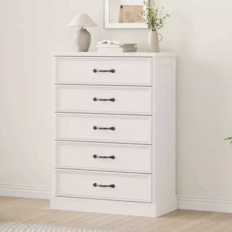 COZONY 5-Drawer Dresser, 43 Tall Wooden Chest w/ Large Drawers, Modern Storage Organizer
