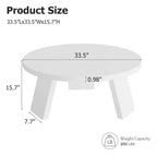 Table basse ronde pour salon, tables centrales modernes de 85 cm avec 3 pieds robustes, tables basses rondes en bois pour petit espace, montage facile