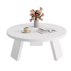Table basse ronde pour salon, tables centrales modernes de 85 cm avec 3 pieds robustes, tables basses rondes en bois pour petit espace, montage facile