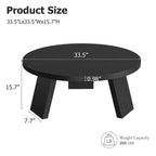 Table basse ronde pour salon, tables centrales modernes de 85 cm avec 3 pieds robustes, tables basses rondes en bois pour petit espace, montage facile