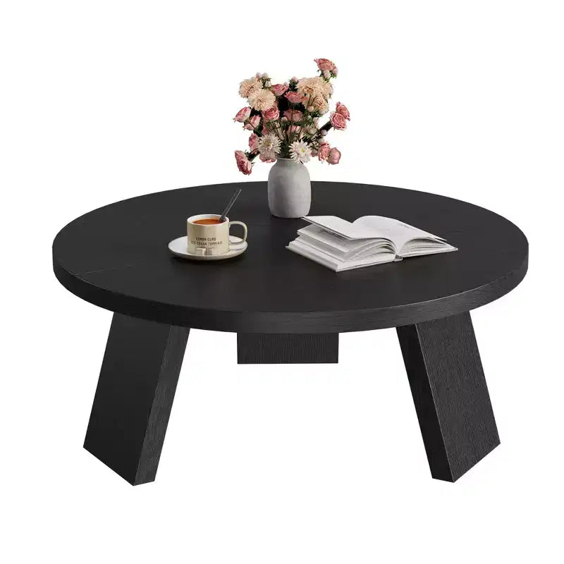 Table basse ronde pour salon, tables centrales modernes de 85 cm avec 3 pieds robustes, tables basses rondes en bois pour petit espace, montage facile