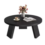Table basse ronde pour salon, tables centrales modernes de 85 cm avec 3 pieds robustes, tables basses rondes en bois pour petit espace, montage facile