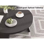 Table basse ronde pour salon, tables centrales modernes de 85 cm avec 3 pieds robustes, tables basses rondes en bois pour petit espace, montage facile