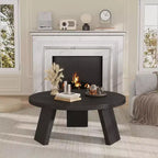 Table basse ronde pour salon, tables centrales modernes de 85 cm avec 3 pieds robustes, tables basses rondes en bois pour petit espace, montage facile