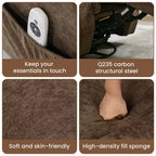 COZONY Manual Recliner Chair with Massage, Heat & 360 Swivel, Overstuffed Sofa with Cup Holders for Living Room