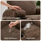 COZONY Manual Recliner Chair with Massage, Heat & 360 Swivel, Overstuffed Sofa with Cup Holders for Living Room