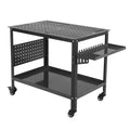 36X24x29.8 Welding Table with Wheels, Storage & Pegboard  Heavy Duty Steel Mobile Welding Bench, Portable Workshop Table for Hobbyist (Orange)
