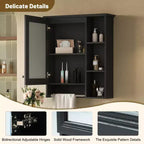 GDFStudio Nataly 24 Armoire de toilette minimaliste 3-en-1 avec miroir haute définition et barre porte-serviettes