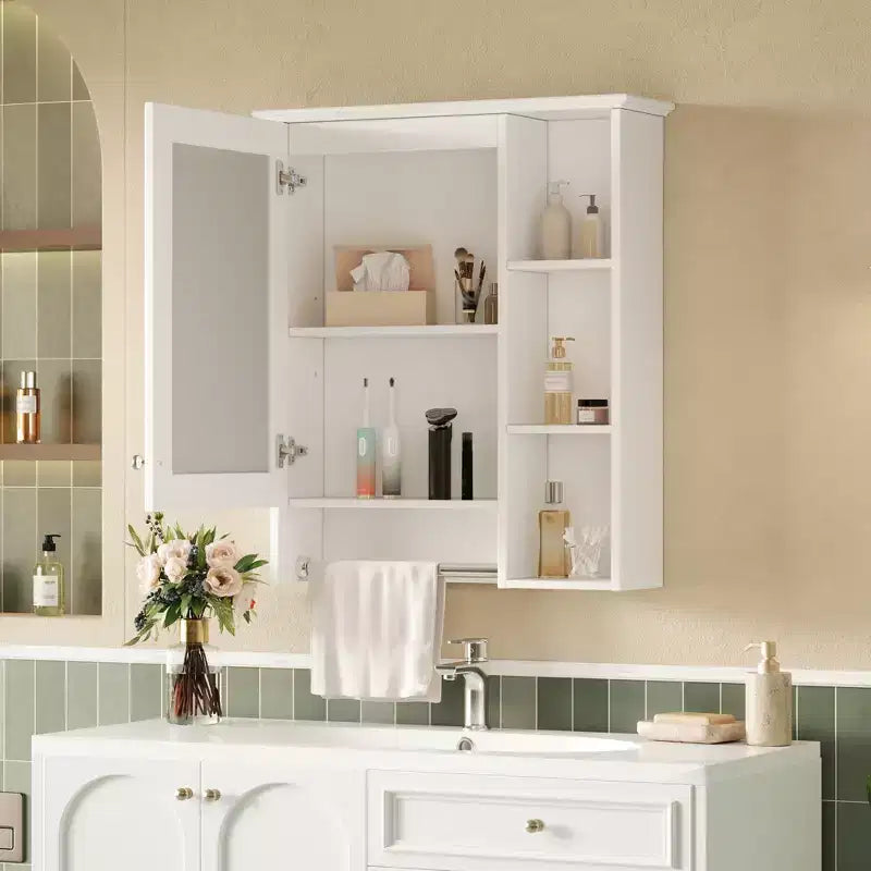 GDFStudio Nataly 24 Armoire de toilette minimaliste 3-en-1 avec miroir haute définition et barre porte-serviettes