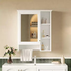 GDFStudio Nataly 24 Armoire de toilette minimaliste 3-en-1 avec miroir haute définition et barre porte-serviettes