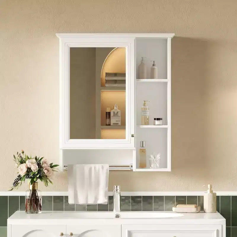 GDFStudio Nataly 24 Armoire de toilette minimaliste 3-en-1 avec miroir haute définition et barre porte-serviettes