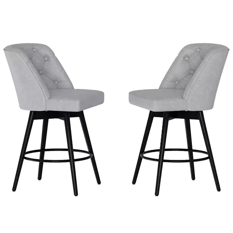 Tabourets de bar pivotants avec dossier, lot de 2 tabourets de bar de 66 cm de hauteur de comptoir, chaises modernes pour îlot de cuisine