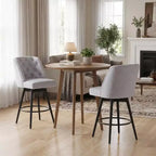 Tabourets de bar pivotants avec dossier, lot de 2 tabourets de bar de 66 cm de hauteur de comptoir, chaises modernes pour îlot de cuisine
