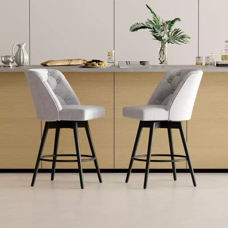 Tabourets de bar pivotants avec dossier, lot de 2 tabourets de bar de 66 cm de hauteur de comptoir, chaises modernes pour îlot de cuisine