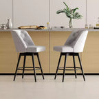 Tabourets de bar pivotants avec dossier, lot de 2 tabourets de bar de 66 cm de hauteur de comptoir, chaises modernes pour îlot de cuisine
