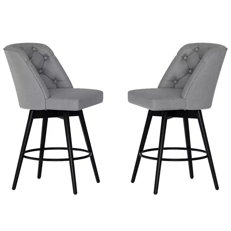 Tabourets de bar pivotants avec dossier, lot de 2 tabourets de bar de 66 cm de hauteur de comptoir, chaises modernes pour îlot de cuisine