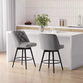 Swivel Bar Stools with Backs,26 Counter Height Bar Stools Set of 2,Modern Kitchen Island Chairs for Kitchen Island