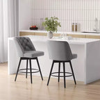 Swivel Bar Stools with Backs,26 Counter Height Bar Stools Set of 2,Modern Kitchen Island Chairs for Kitchen Island