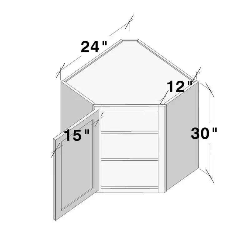 Meuble bas de cuisine Shaker CASAINC 24 L x 30 H x 12 P, cadre en bois massif, peinture à l'eau à faible teneur en COV, fermeture douce, RTA, gris colombe