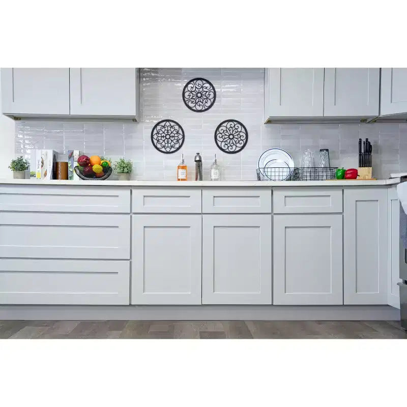 Meuble bas de cuisine Shaker CASAINC 24 L x 30 H x 12 P, cadre en bois massif, peinture à l'eau à faible teneur en COV, fermeture douce, RTA, gris colombe