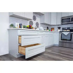 Meuble bas de cuisine Shaker CASAINC 24 L x 30 H x 12 P, cadre en bois massif, peinture à l'eau à faible teneur en COV, fermeture douce, RTA, gris colombe