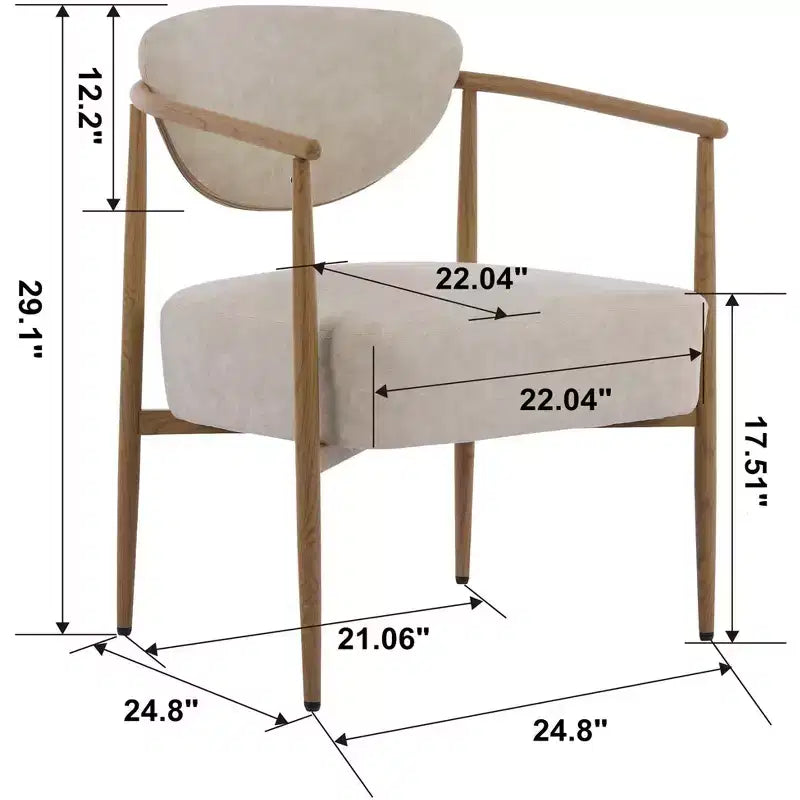 MAYEERTY Chaise de salle à manger moderne, chaise d'appoint rembourrée avec cadre en métal, chaise pour salon, chambre à coucher, salle à manger, bureau à domicile