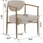 MAYEERTY Chaise de salle à manger moderne, chaise d'appoint rembourrée avec cadre en métal, chaise pour salon, chambre à coucher, salle à manger, bureau à domicile
