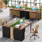 Bureau informatique 47 po marron rustique avec 5 tiroirs, rangement moderne et armoire réversible pour petits bureaux à domicile