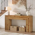Lantine Solid Wood Console Table for Living Room, 62.99-Inch Farmhouse Entryway Table Indoor for Foyer, Hallway (Rustic Brown)
